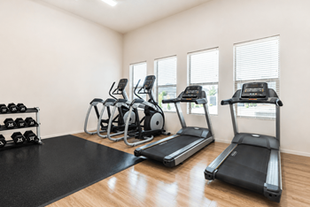 Fitness center with free weights